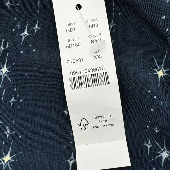 J. CREW Woman's XXL Navy Blue Celestial Easy-luxe Eco Robe Twinkling Sky Pockets - Picture 5 of 12